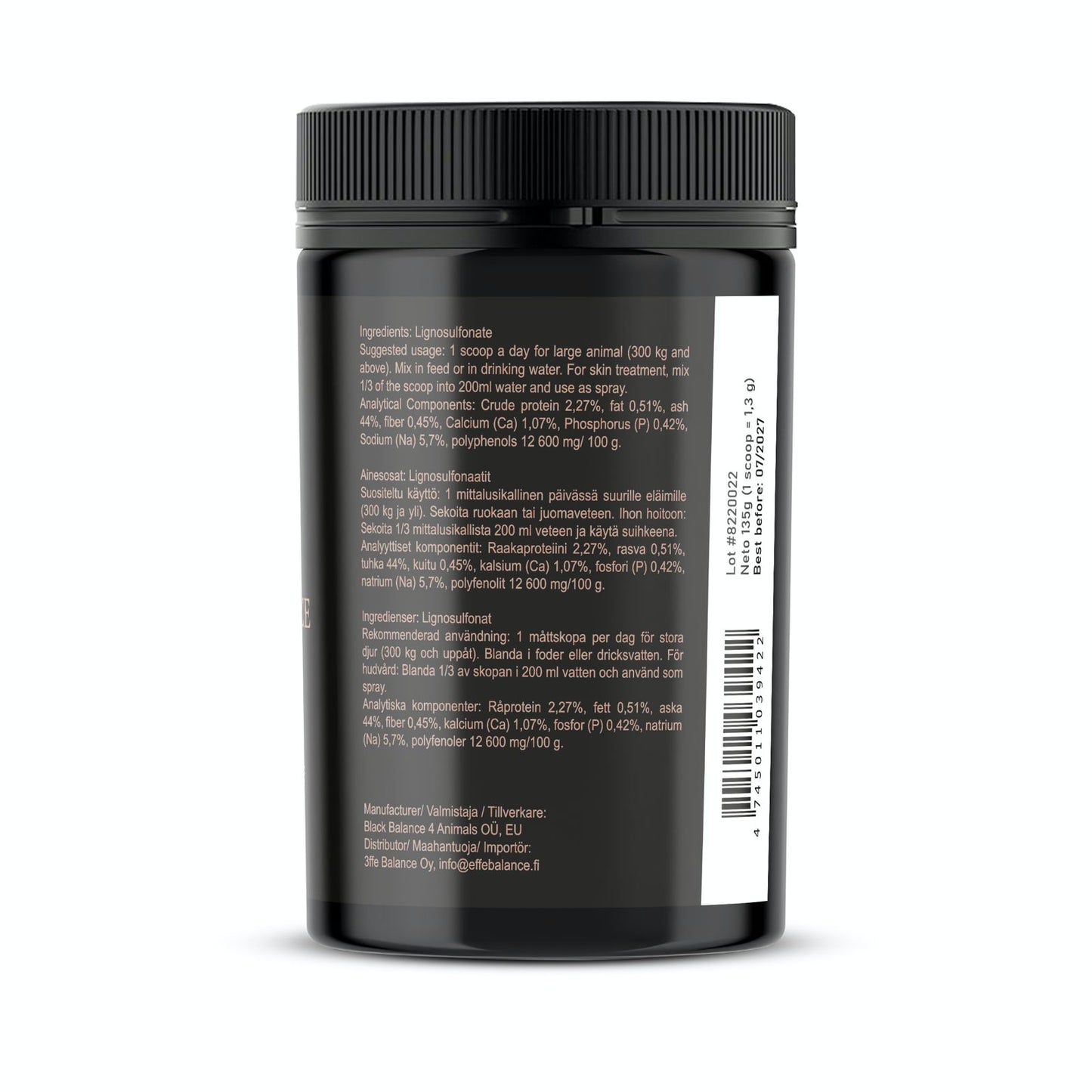 Black Balance For Animals - Pro Line 135g